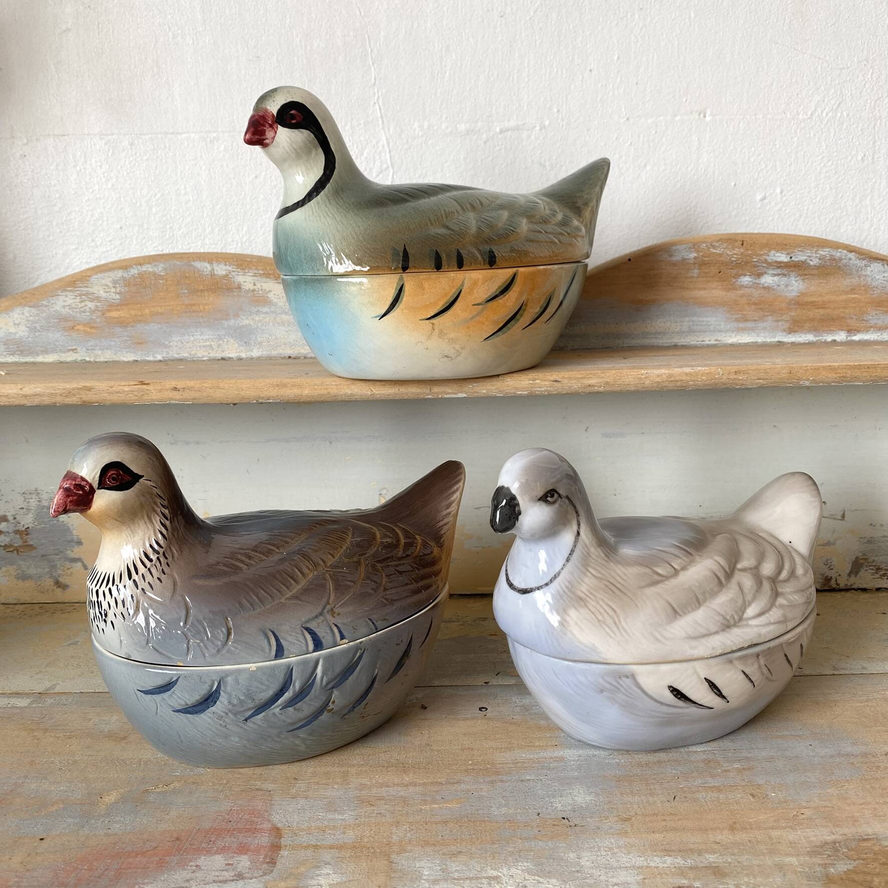 Ceramic partridge, zoomorphic terrines by Michet Caugant.