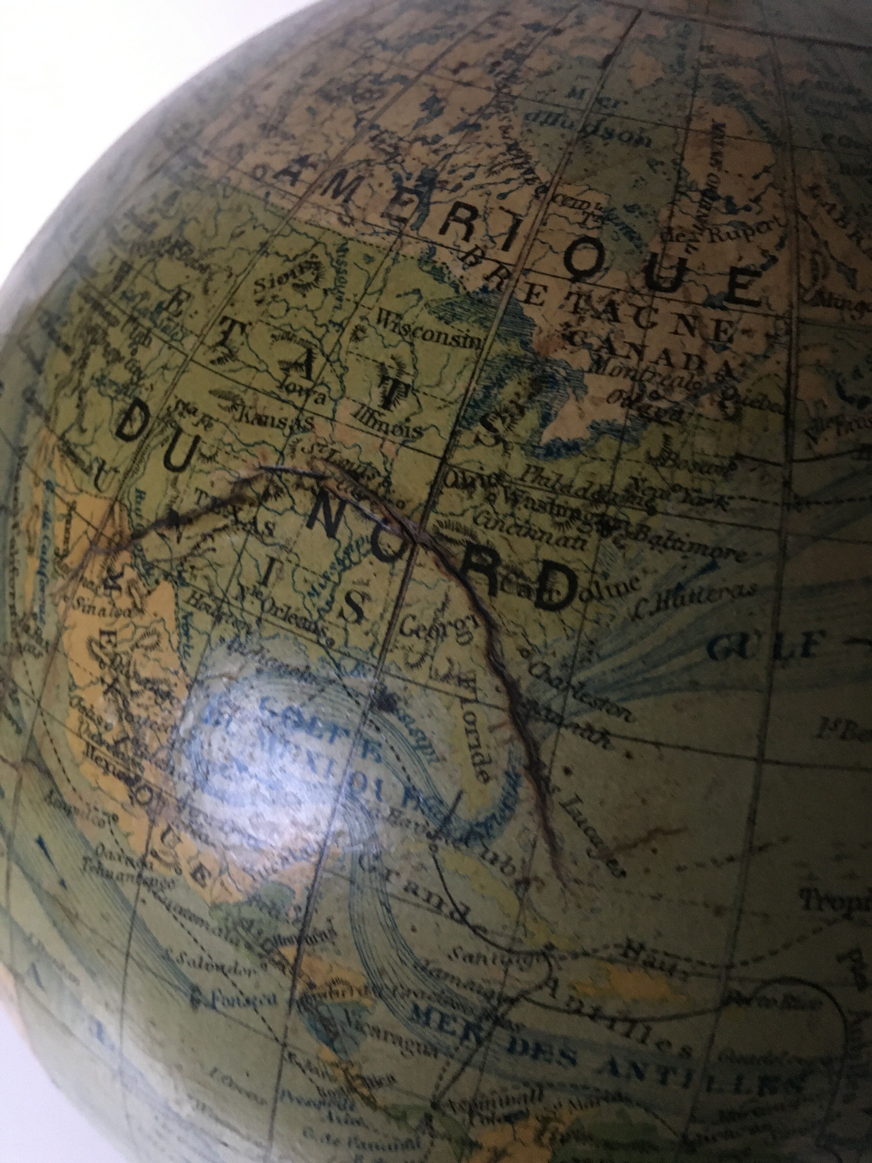 Globe Earth vintage world map