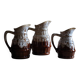 Set of 3 vintage bistro jugs in flame stoneware – Revol style