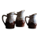 Set of 3 vintage bistro jugs in flame stoneware – Revol style