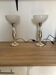 Pair of silver lamps by Marcello Gorgio with Murano lampshades.