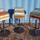 Tabouret de bar design fonte et bois