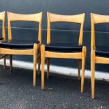 Scandinavian chair in wood and skai