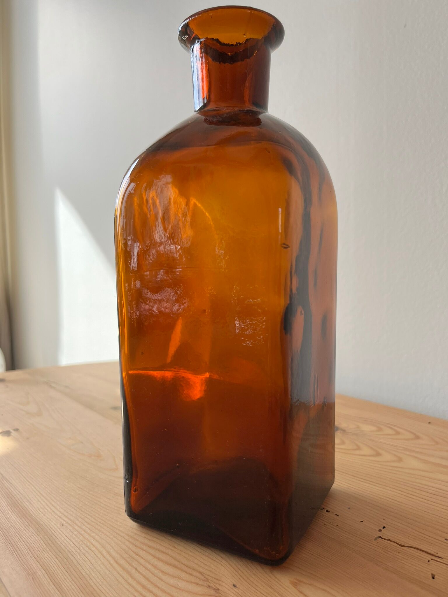Amber Square Apothecary Bottle