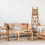 White wooden chest bench