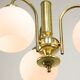 Lustre Mid-Century en Laiton et Opaline, Italie
