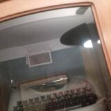 Art Nouveau glass library in walnut burl