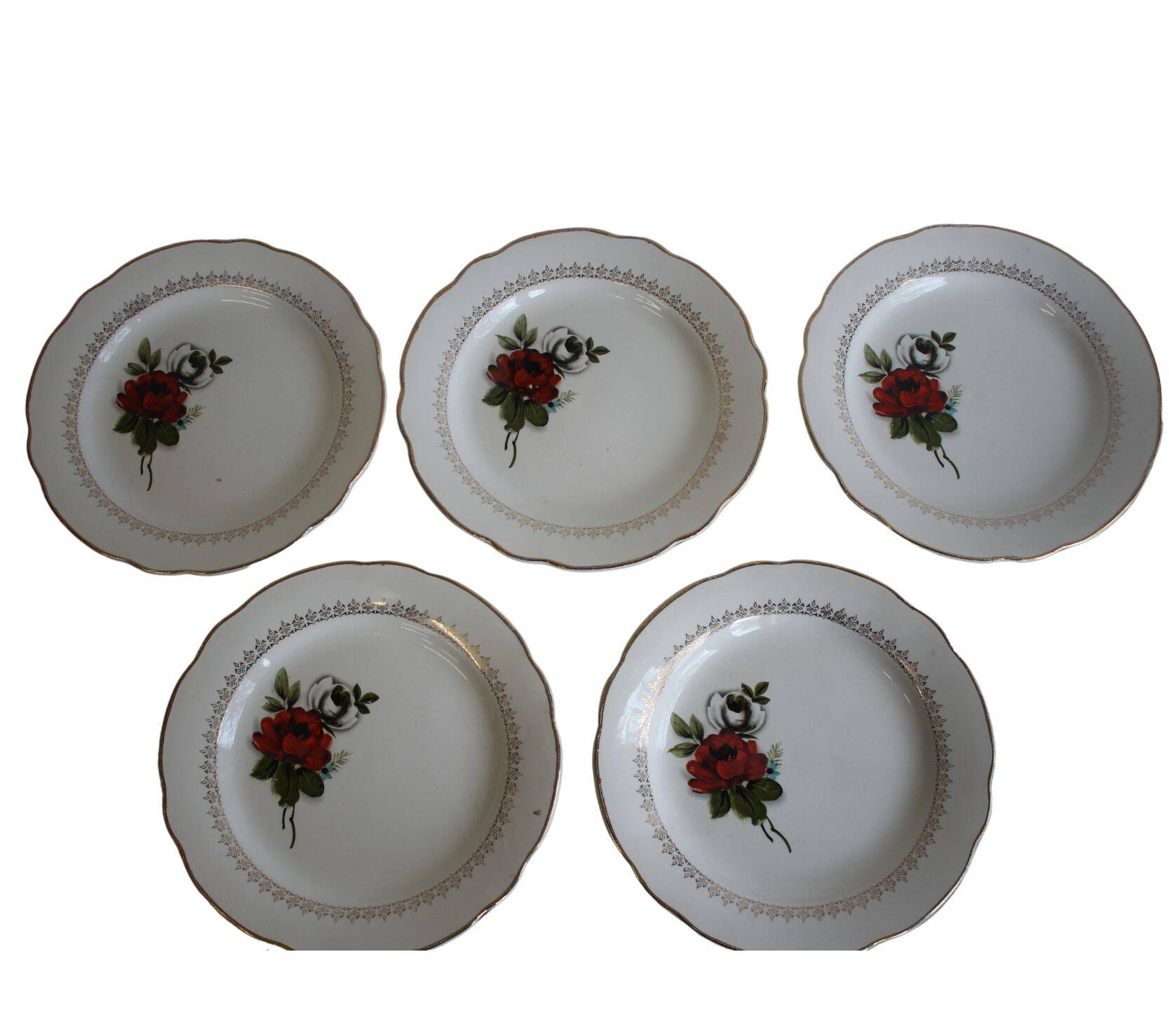 Plate with pink roses Digoin