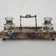 Inkwell nineteenth in marble and glass bottle