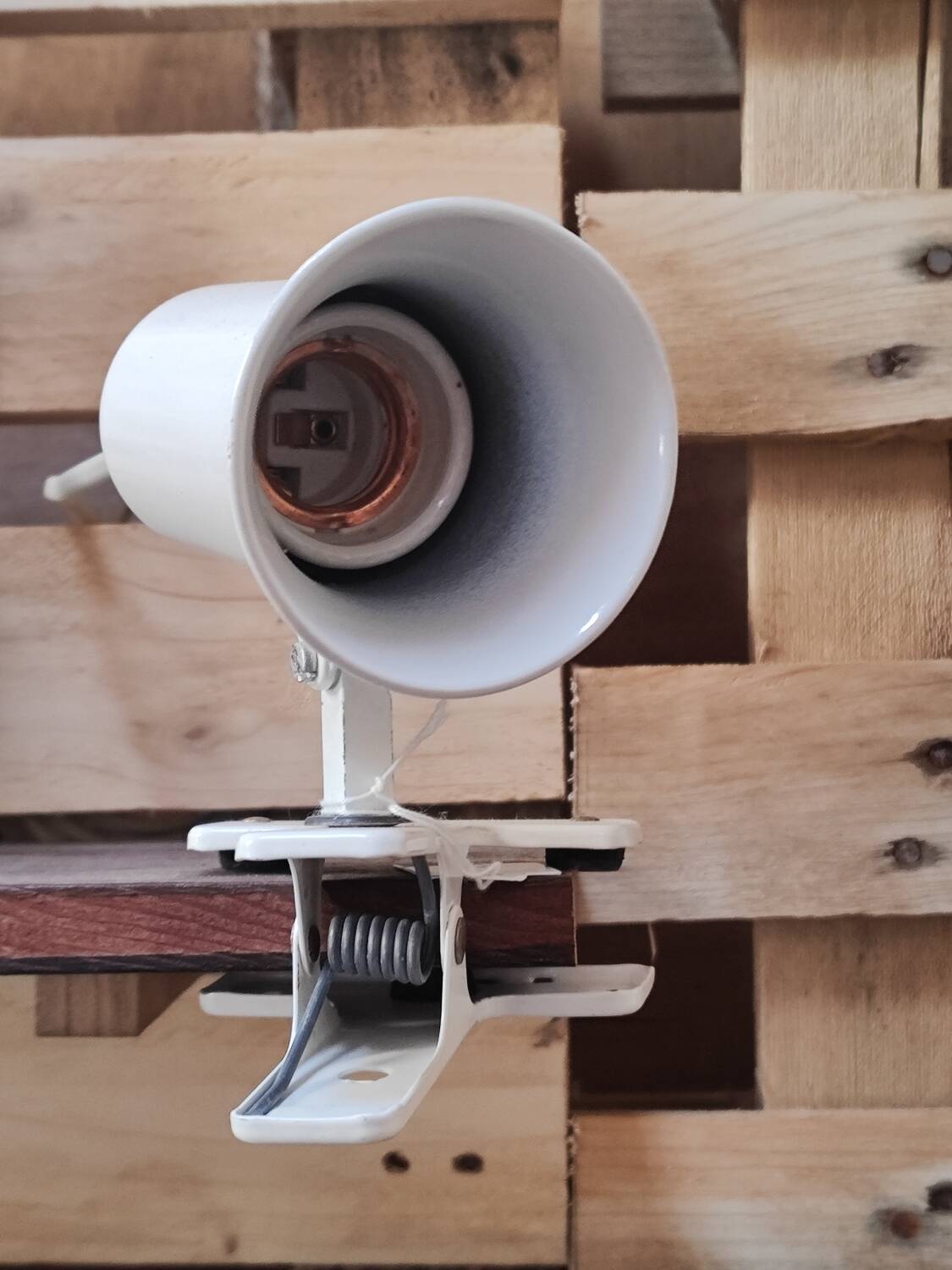 White steel clamp spotlight lita 70s