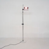 White metal design floor lamp, Italy 1980
