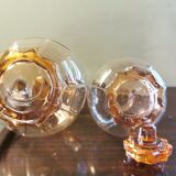 Pair of round art deco decanters