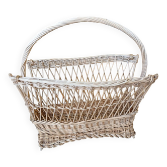 Antique wicker magazine rack