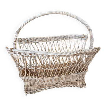 Antique wicker magazine rack