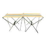 Vintage canvas foldable camping stools