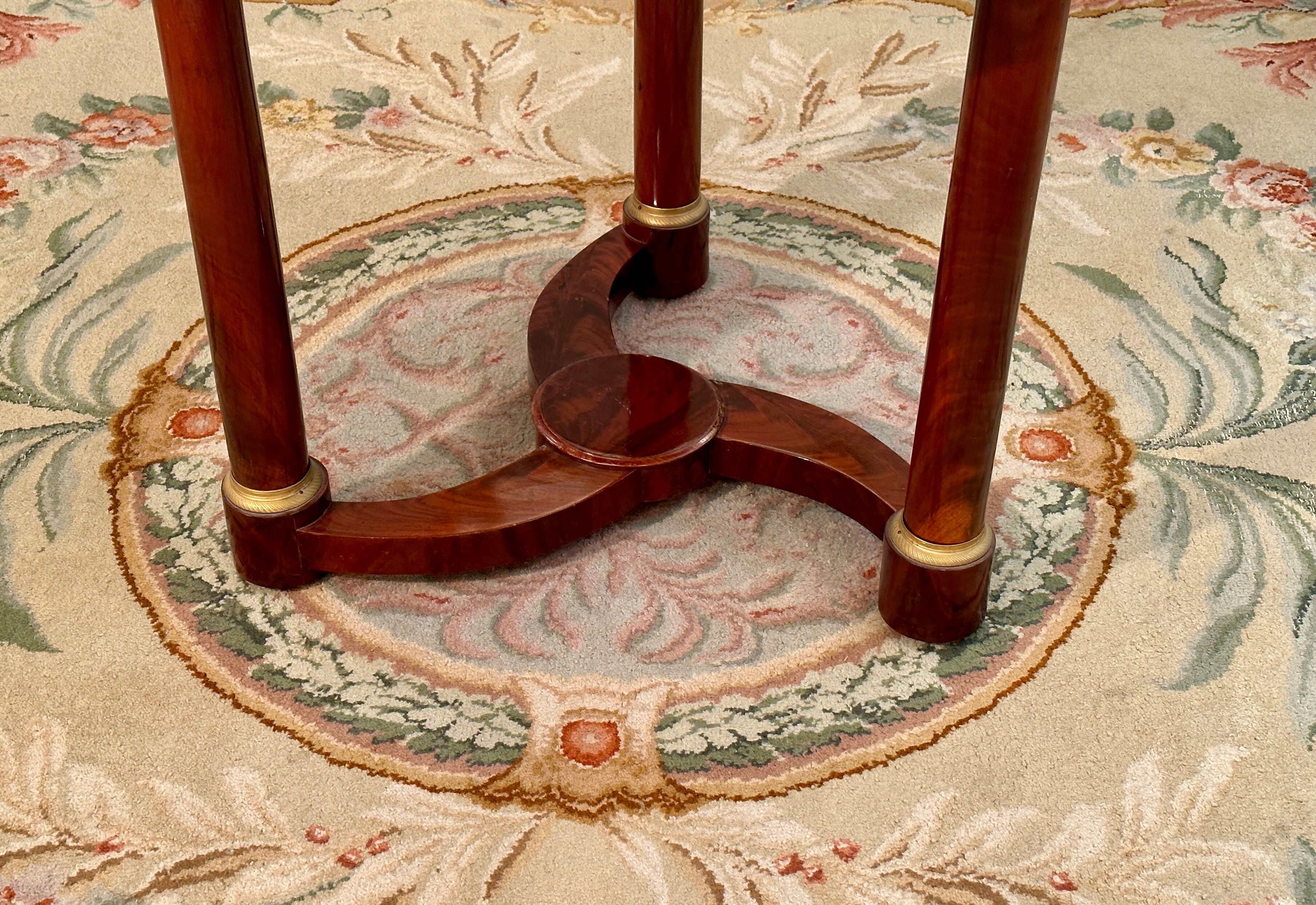 Gueridon tripod mahogany style Empire Epoch XIXth