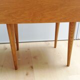 Scandinavian-style varnished wooden bedside table / vintage 60s-70s