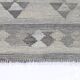 Handmade Afghan Kilim Rug, Grey Wool Geometric Flatweave Carpet 239x175cm