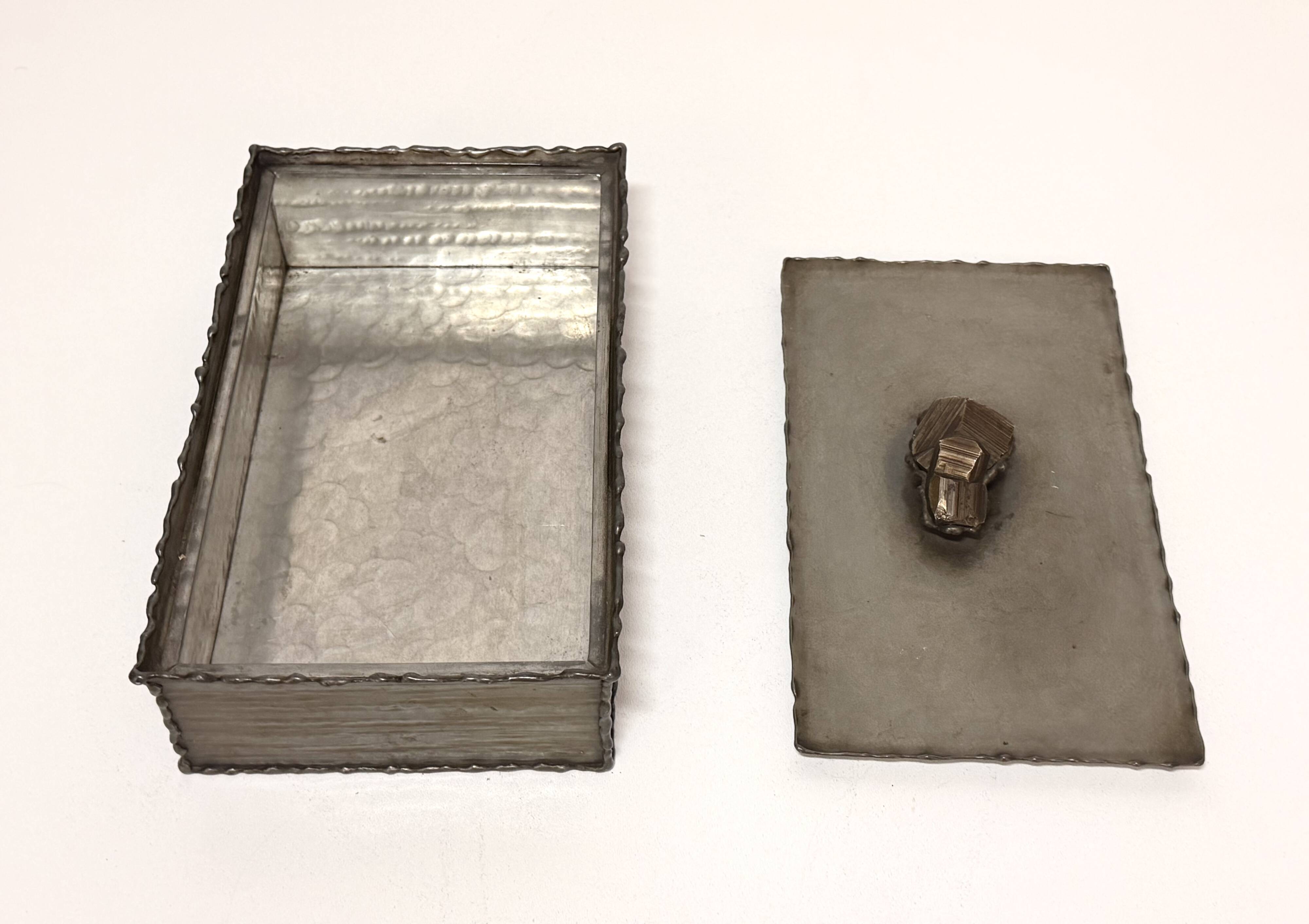 Vintage Handmade Rectangular Pewter Box by Attilio Nani, Italy