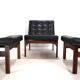 France & Son Set of 3 Modular Leather Armchairs by O. Gjerløv-Knudsen/T. Li