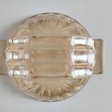 Iridescent orange glass cup