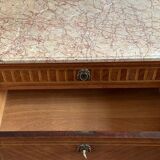 Louis XVI style chest of drawers, spinning top legs - transition style marquetry