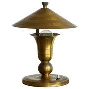 Art Deco table lamp in patinated brass from the 1940s.