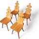 Vintage mid-century brutalist style design Tiroler chair set of 4