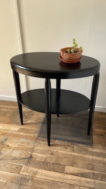 Gueridon console bois noir art déco