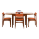 26104 Erik Buch teak and wool chairs, set of 4, Denmark, 1960s