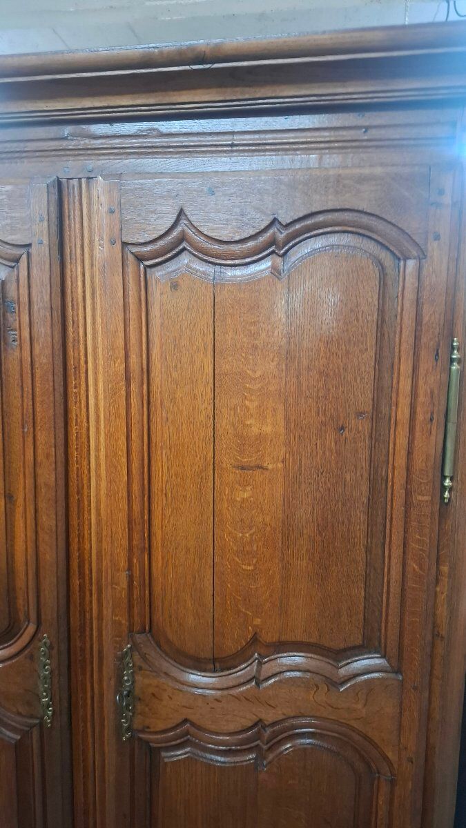 Solid oak wardrobe 19th century