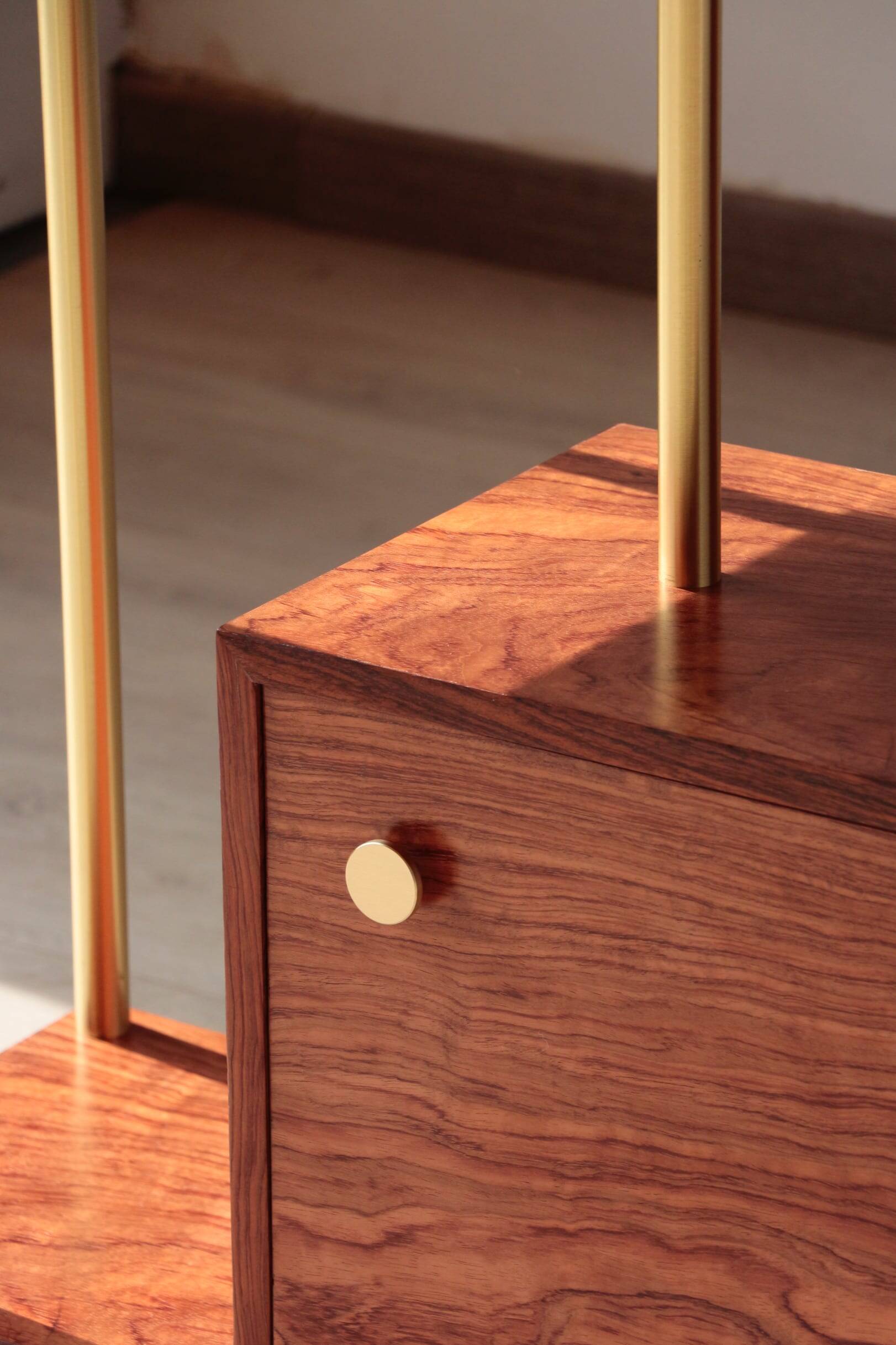 Illuminated Room Divider - Rosewood & Brass