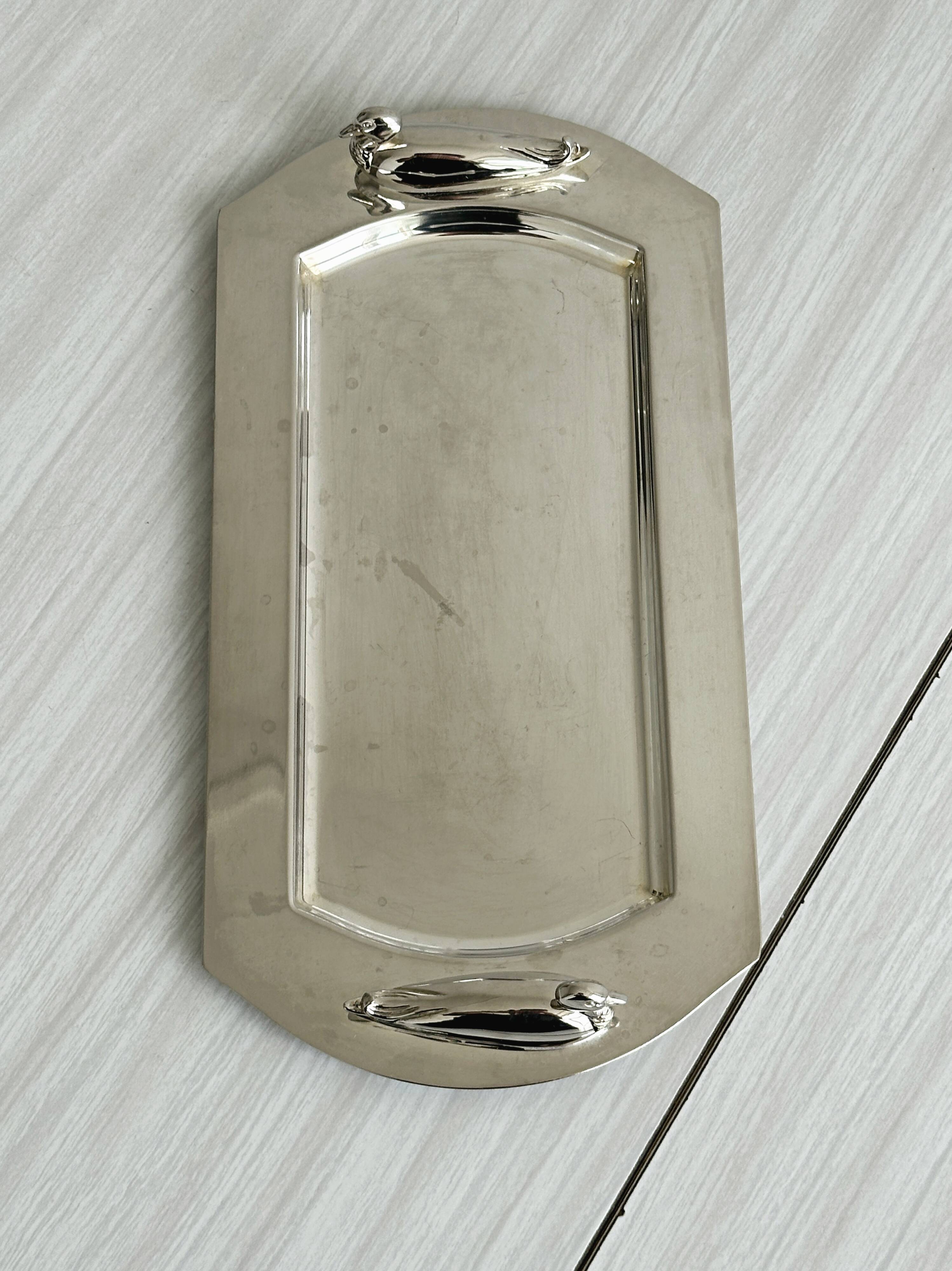 Plateau rectangulaire en métal inox léger