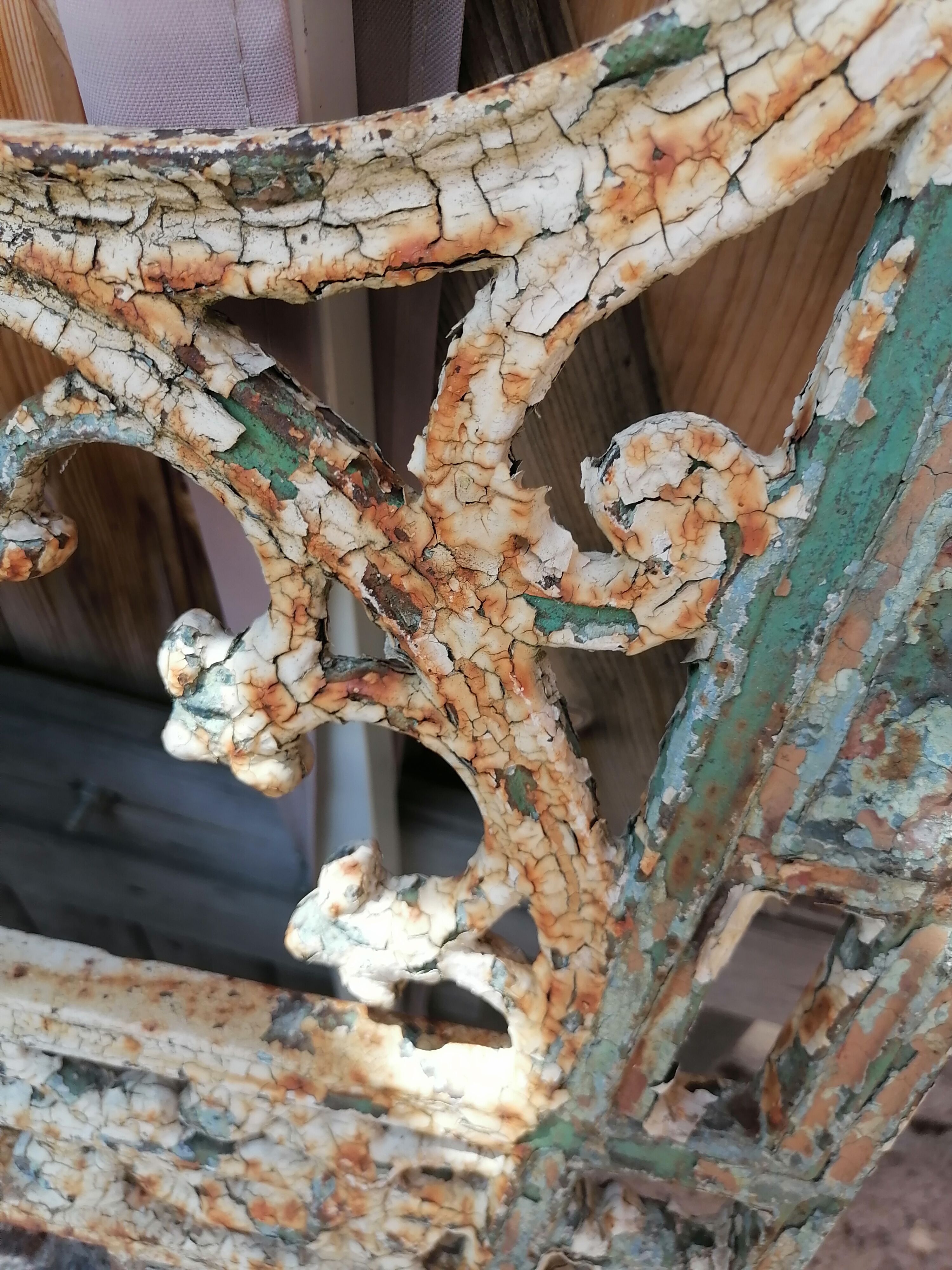 2 feet cast iron bench old 1930