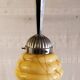 Art Deco opaline marbled globe suspension and aluminium mount - mid 20th century.
