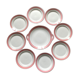 Dessert service plates and dish in Luneville porcelain