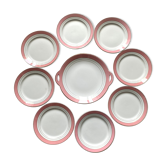 Service à dessert assiettes et plat en porcelaine de Luneville