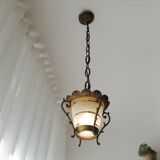 Antique Gothic ceiling lamp bronze  1920