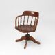 Chaise de bureau capitaine à base pivotante anglaise, Royaume-Uni années 1850