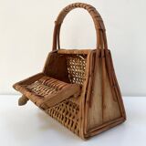 Vintage woven wicker rattan basket