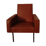 Armchair in brown skaï 70s
