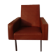 Fauteuil en skaï marron années 70