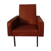 Armchair in brown skaï 70s