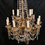 Mid-19th century gilded bronze and crystal chandelier