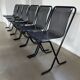 Black metal stacking chairs, Arrben Italy, 80s