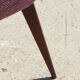 Paire de fauteuils vintage pied compas velours violet 1950s