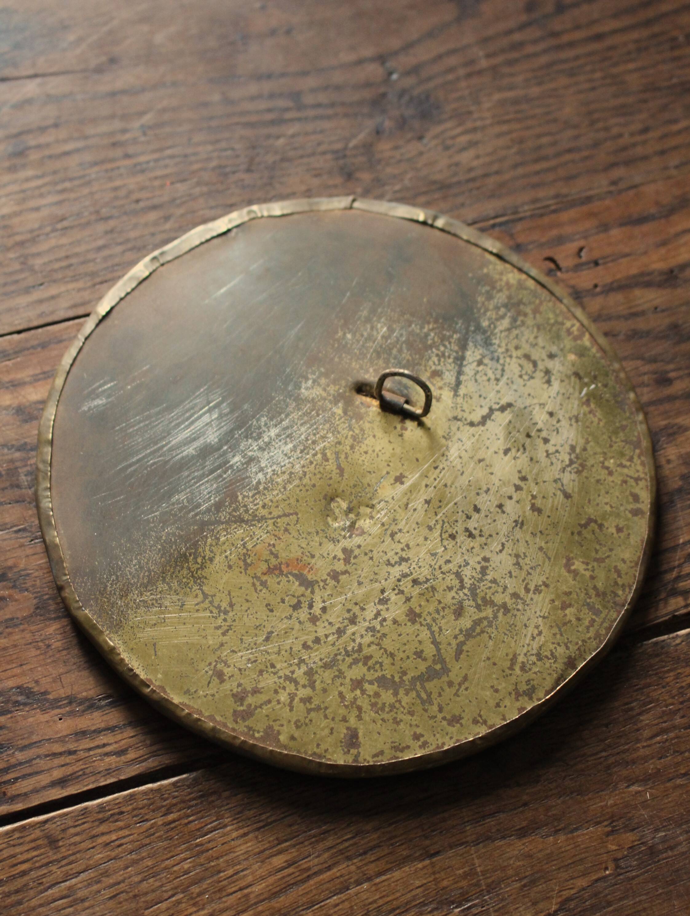 Round Mirror Flower Antique Brass