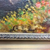 Old oil painting on canvas