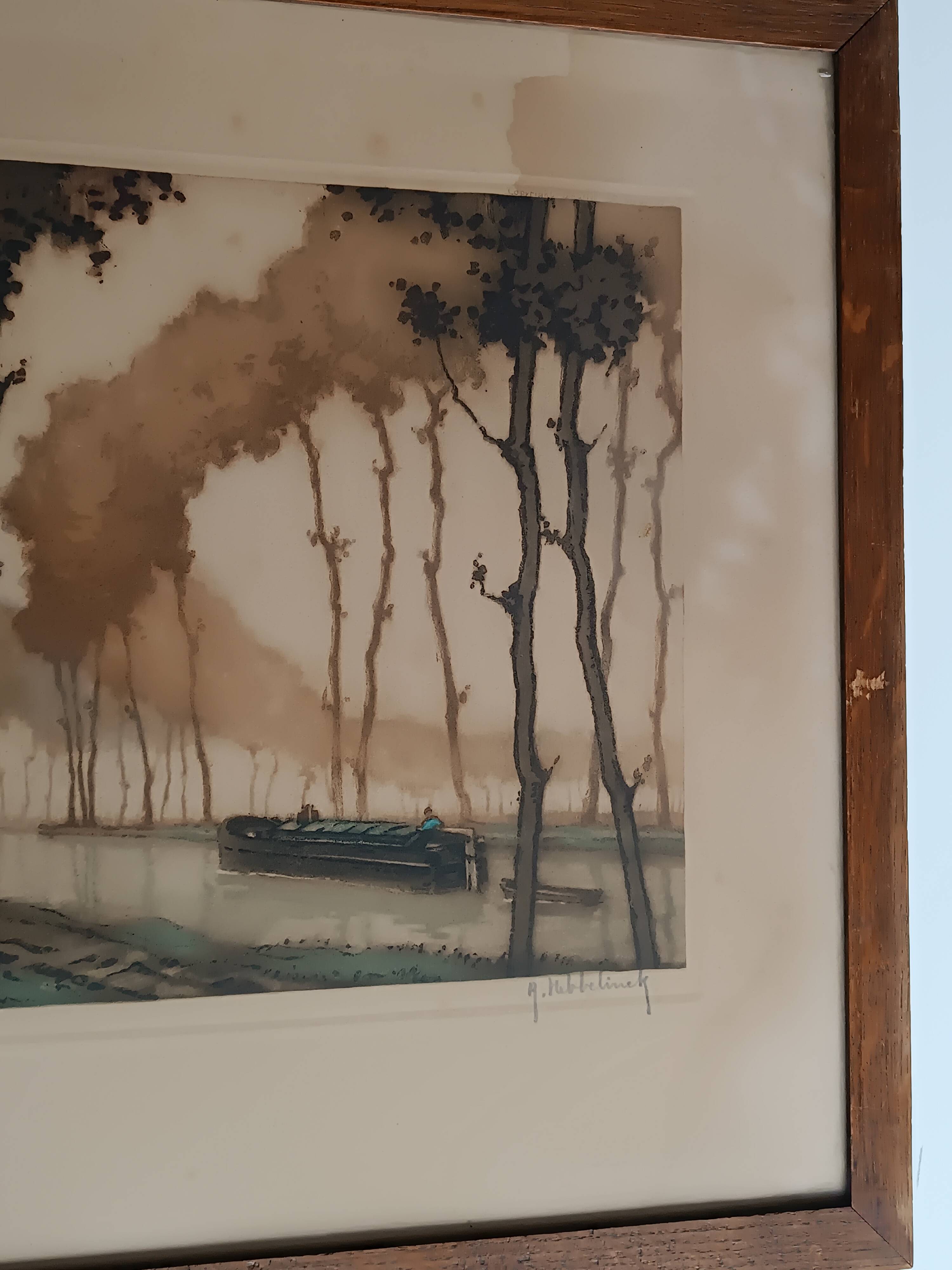 Roger hebbelinck landscape original lithograph signed and numbered 11/350