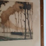 Roger hebbelinck landscape original lithograph signed and numbered 11/350